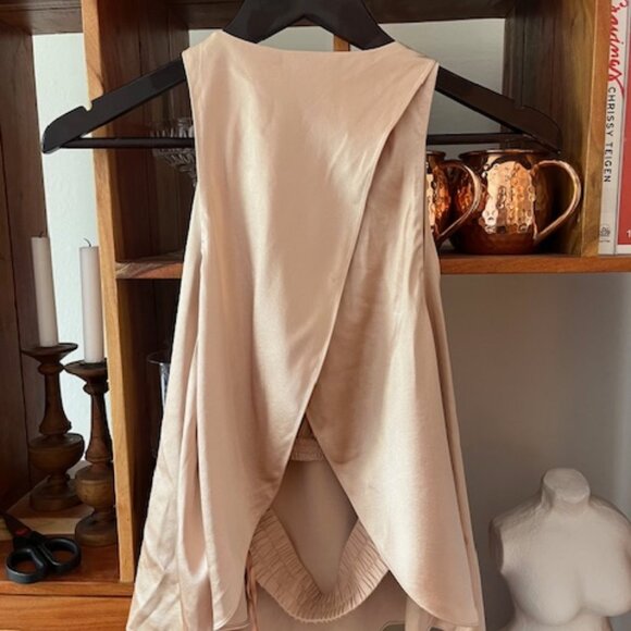 A.L.C. Jasper Sleeveless Open-Back Satin Blouse Silk Size 6 Blush Pink - Picture 4 of 5